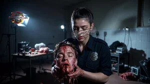 Police Officer with Severed Head