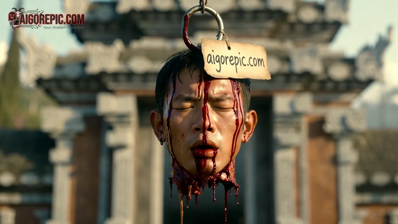 Severed Head Display - AI Generated Horror