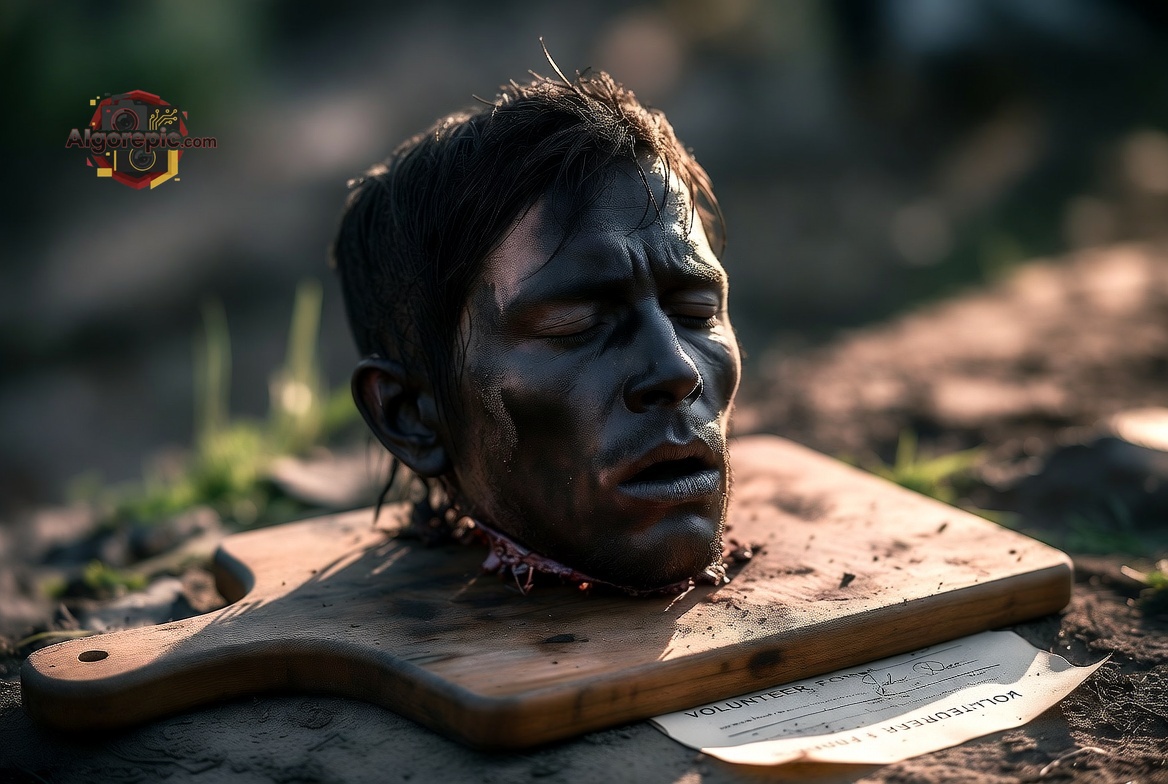 Severed Head on Board - AI Generated Horror