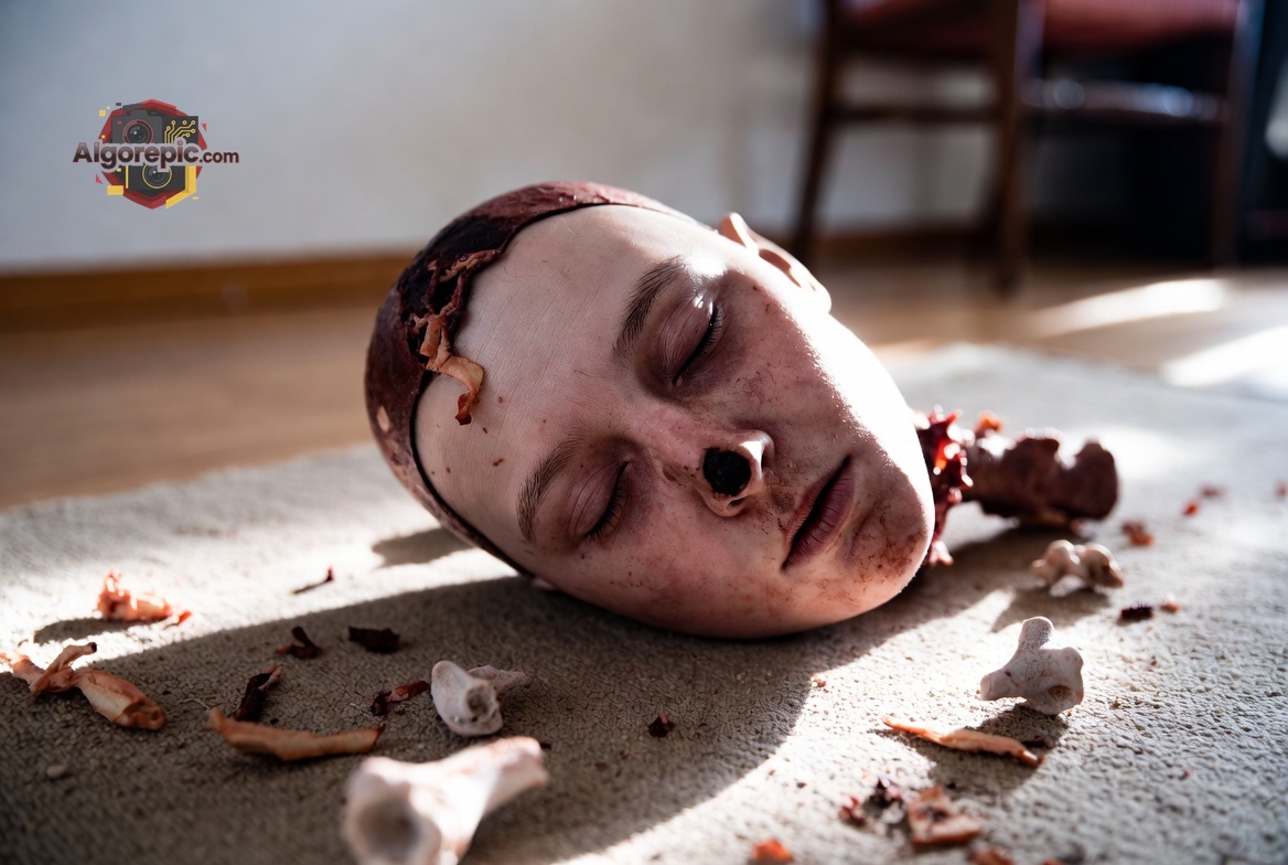 Severed Head on Carpet - AI Generated Horror
