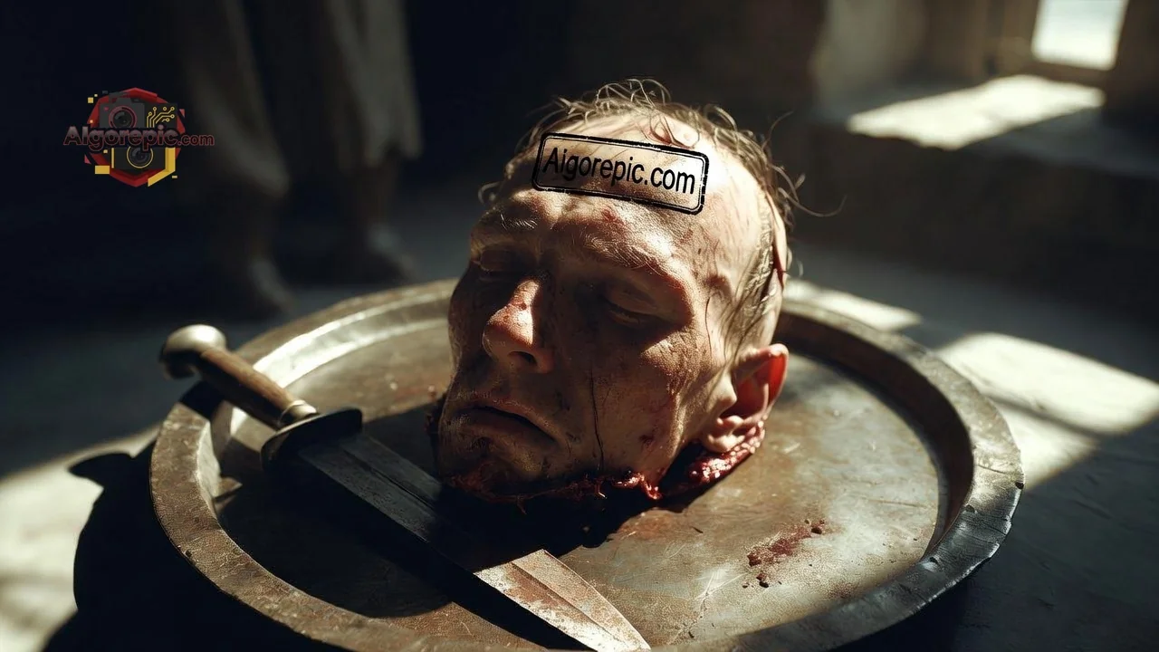 Severed Head on Platter - AI Generated Horror