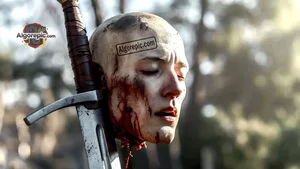 Severed Head on Sword