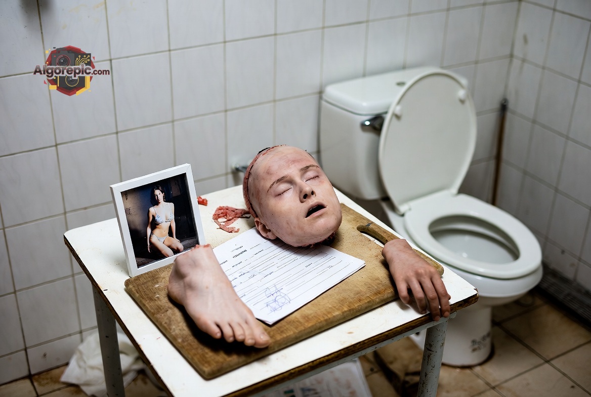 Severed Head on Table - AI Generated Horror