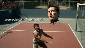 Severed Head on Tennis Court