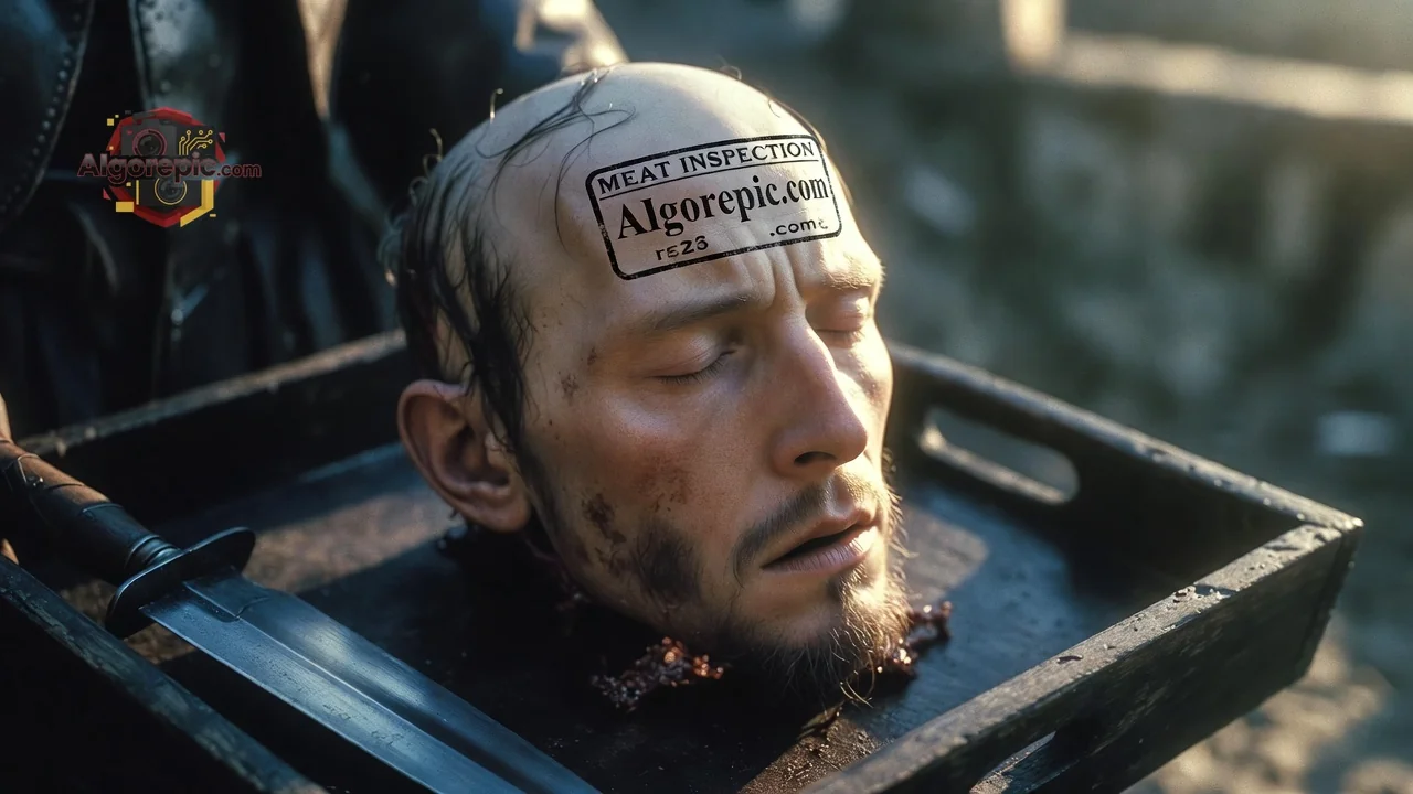 Severed Head on Tray - AI Generated Horror