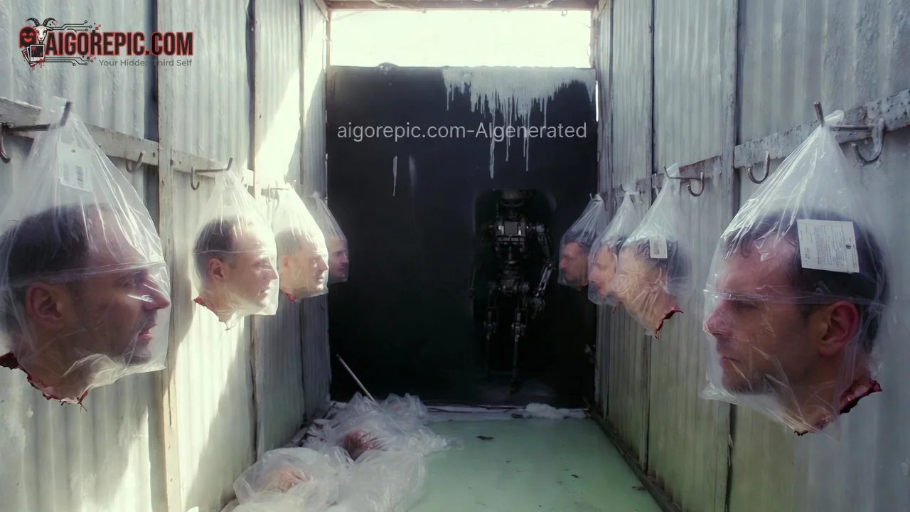 Severed Heads in Bloody Bags - AI Generated Horror