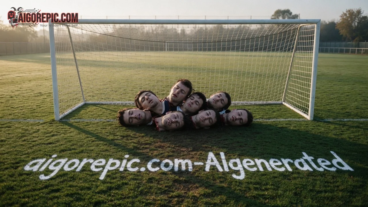 Severed Heads on Soccer Goal - AI Generated Horror