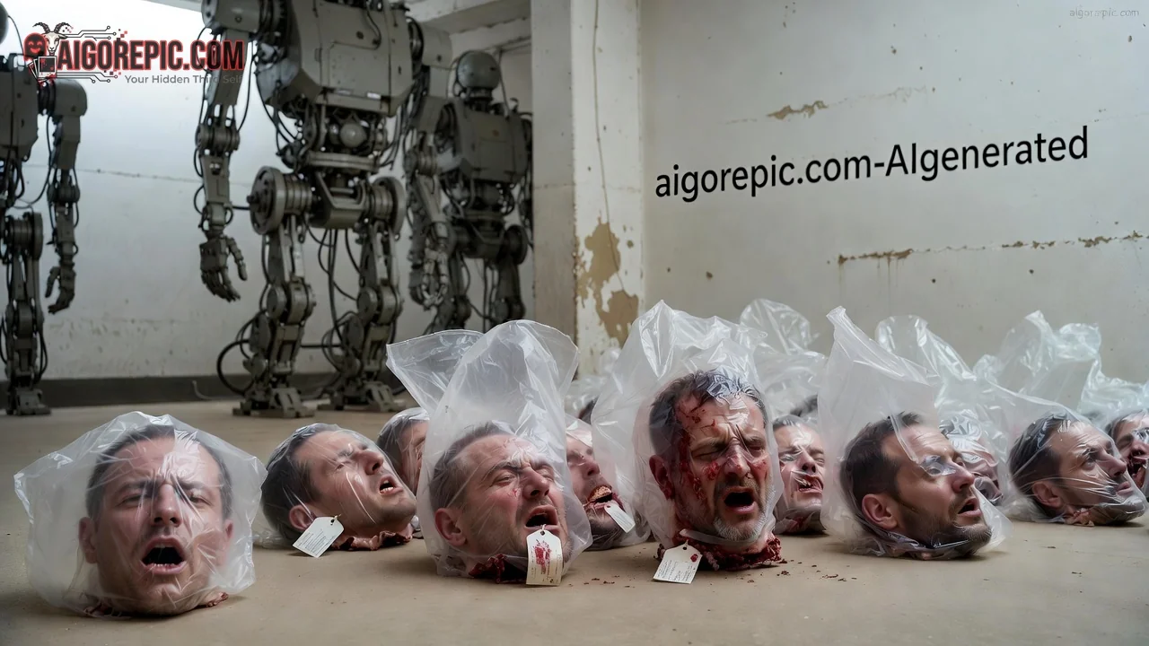 Severed Heads with Robots - AI Generated Horror