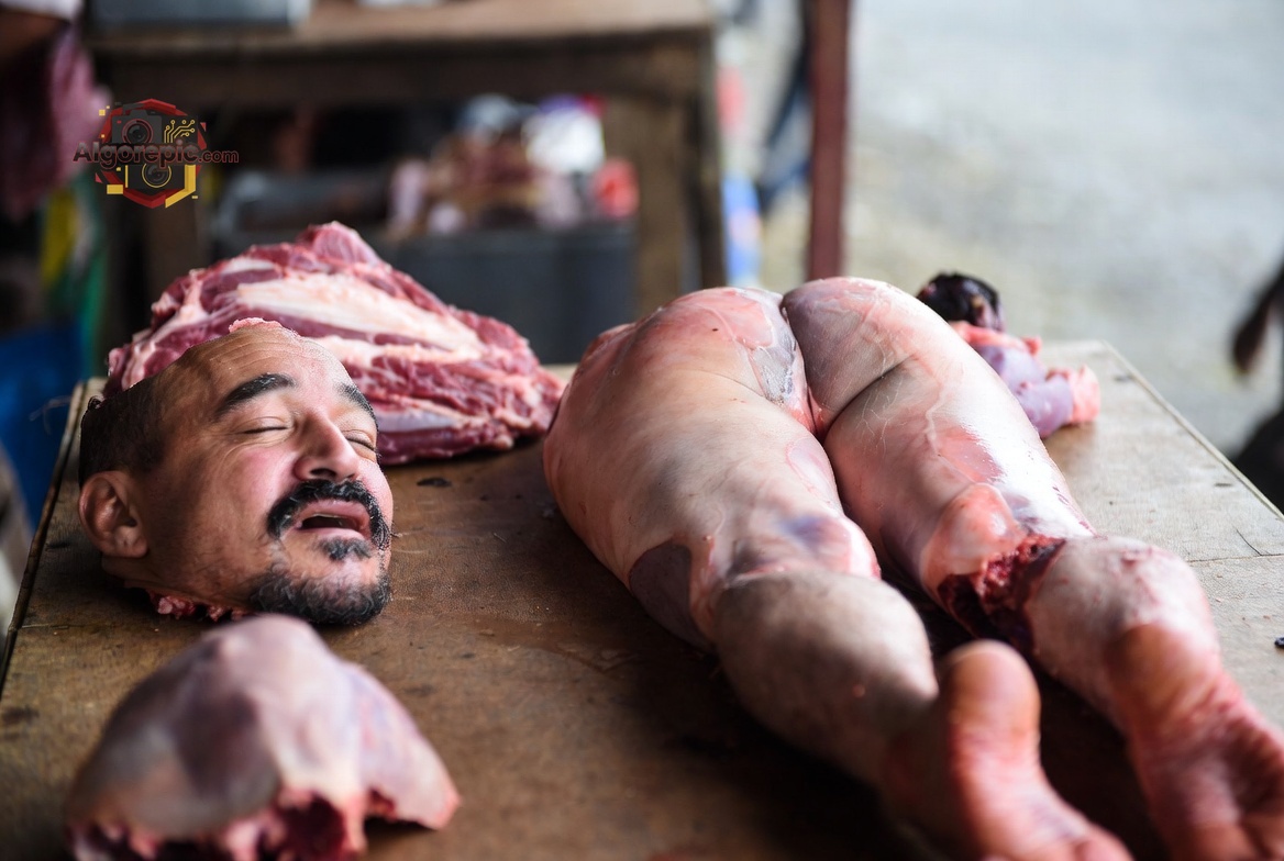 Butcher Shop Display - AI Generated Horror