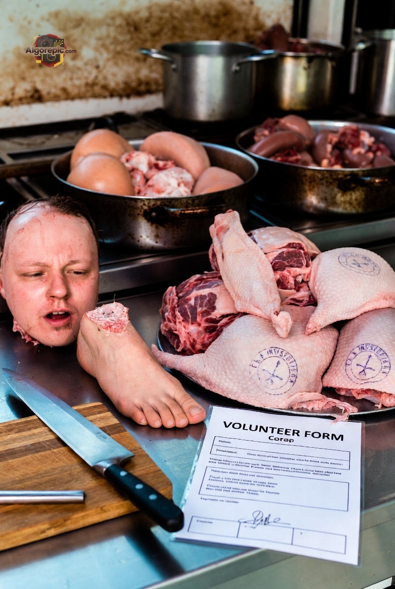 Butcher Shop Volunteer - AI Generated Horror