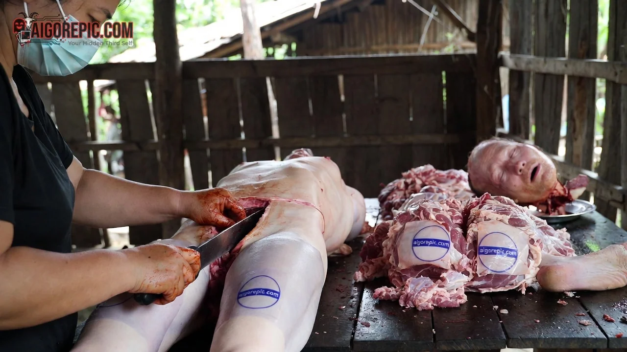 Butchering Process in Action - AI Generated Horror