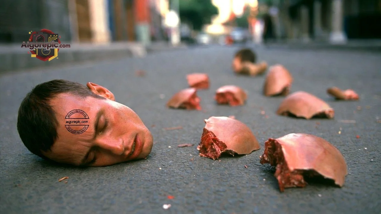 Decapitated Head on Street - AI Generated Horror