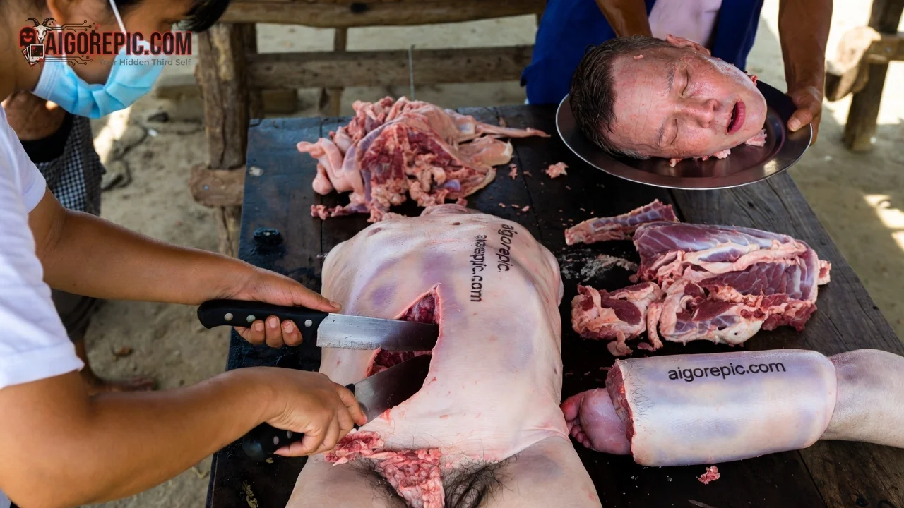 Graphic Butchering Scene - AI Generated Horror