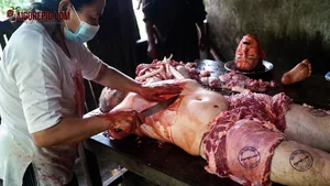 Graphic Butchering Scene