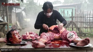 Graphic Butchering Scene