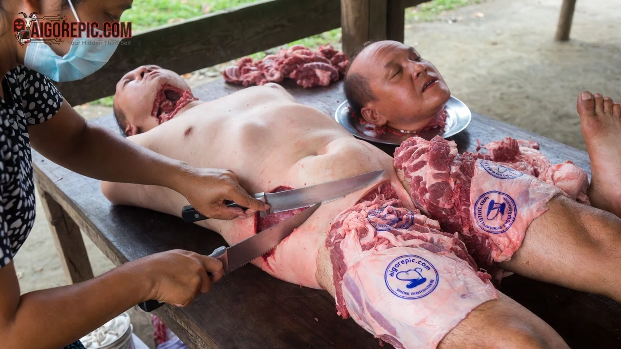 Graphic Butchering Scene - AI Generated Horror