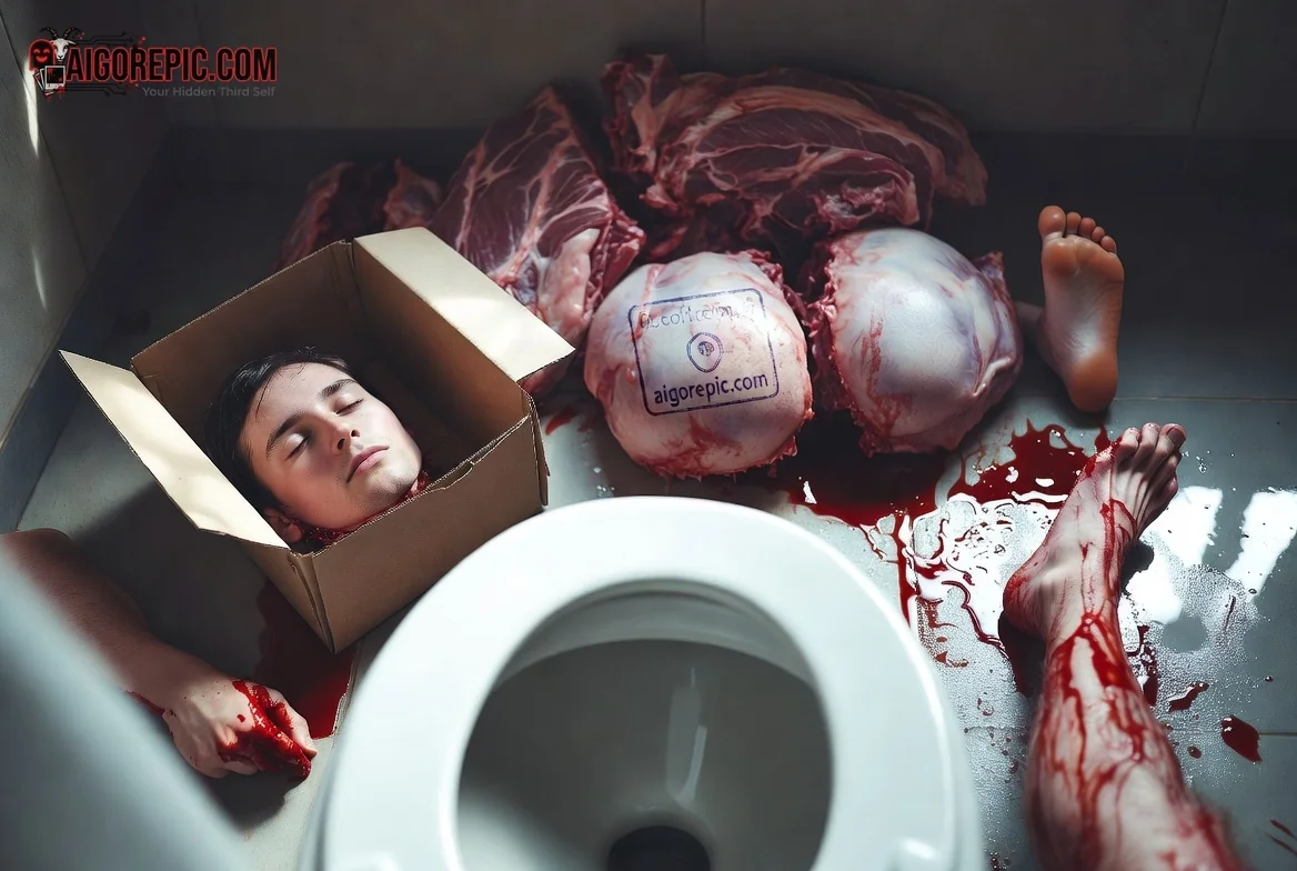 Gruesome Bathroom Scene - AI Generated Horror