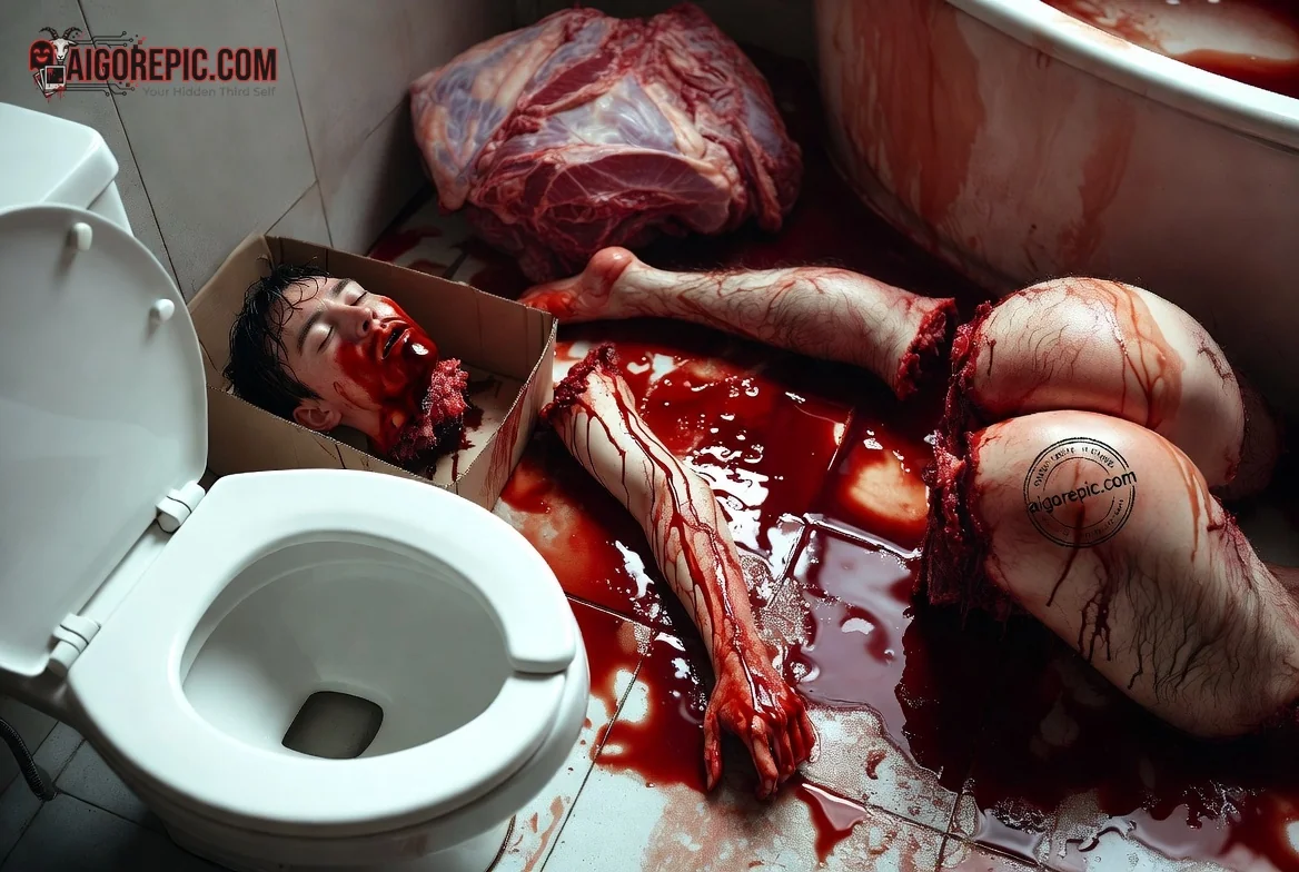 Gruesome Bathroom Scene - AI Generated Horror
