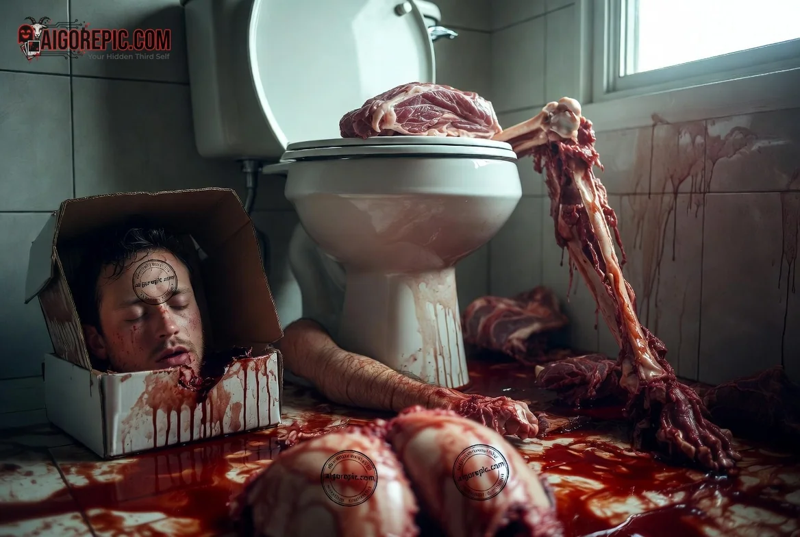 Gruesome Bathroom Scene - AI Generated Horror