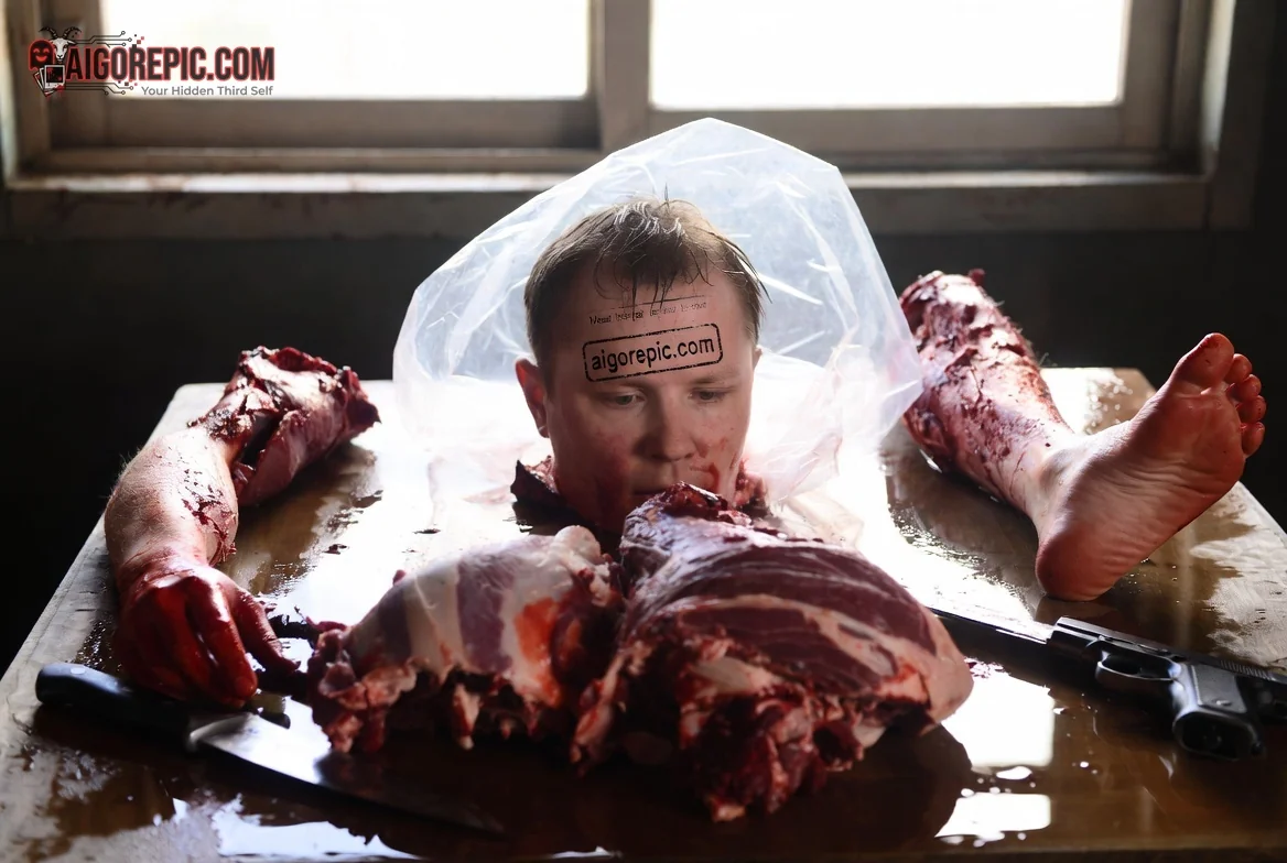 Gruesome Butcher Scene - AI Generated Horror