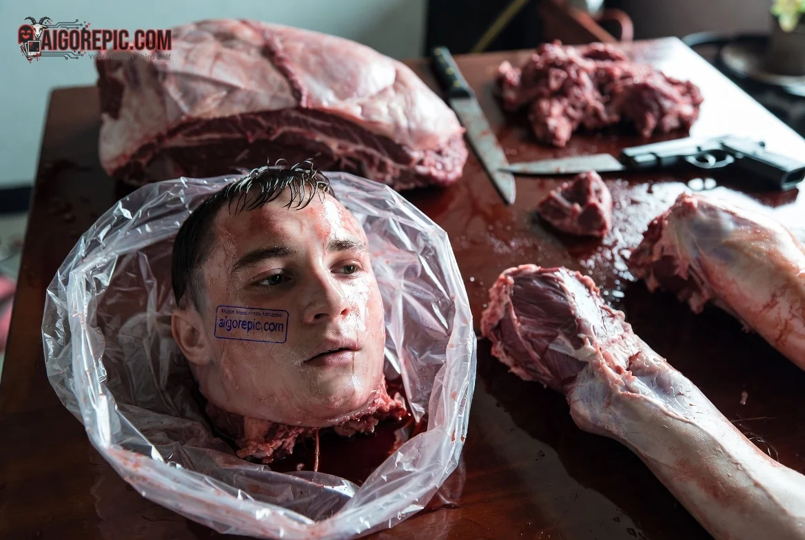 Gruesome Butcher Scene - AI Generated Horror