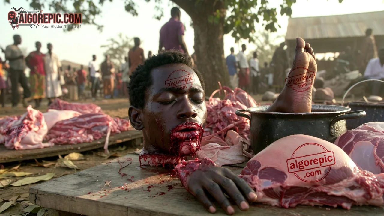 Gruesome Butcher Scene - AI Generated Horror