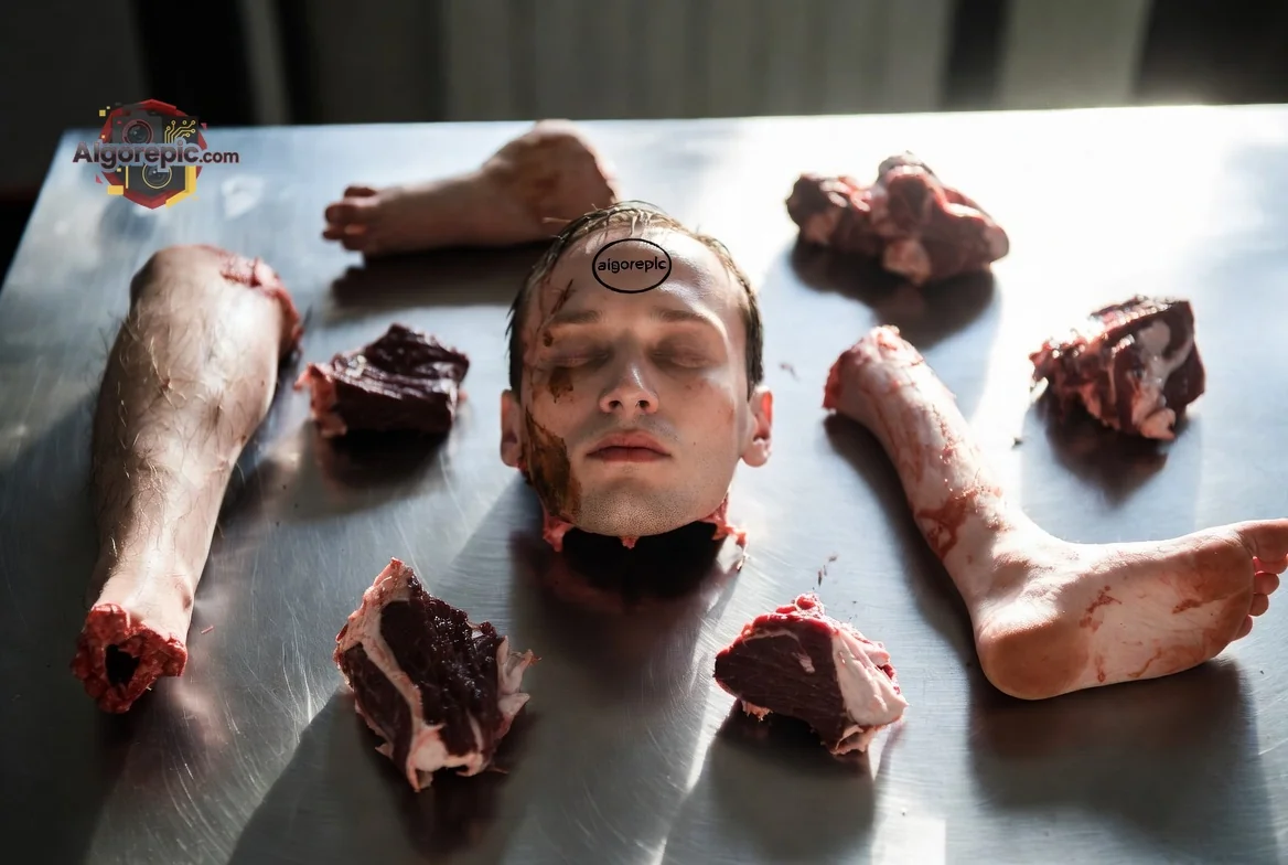 Gruesome Butcher Scene - AI Generated Horror