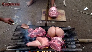 Gruesome Human Barbecue Scene