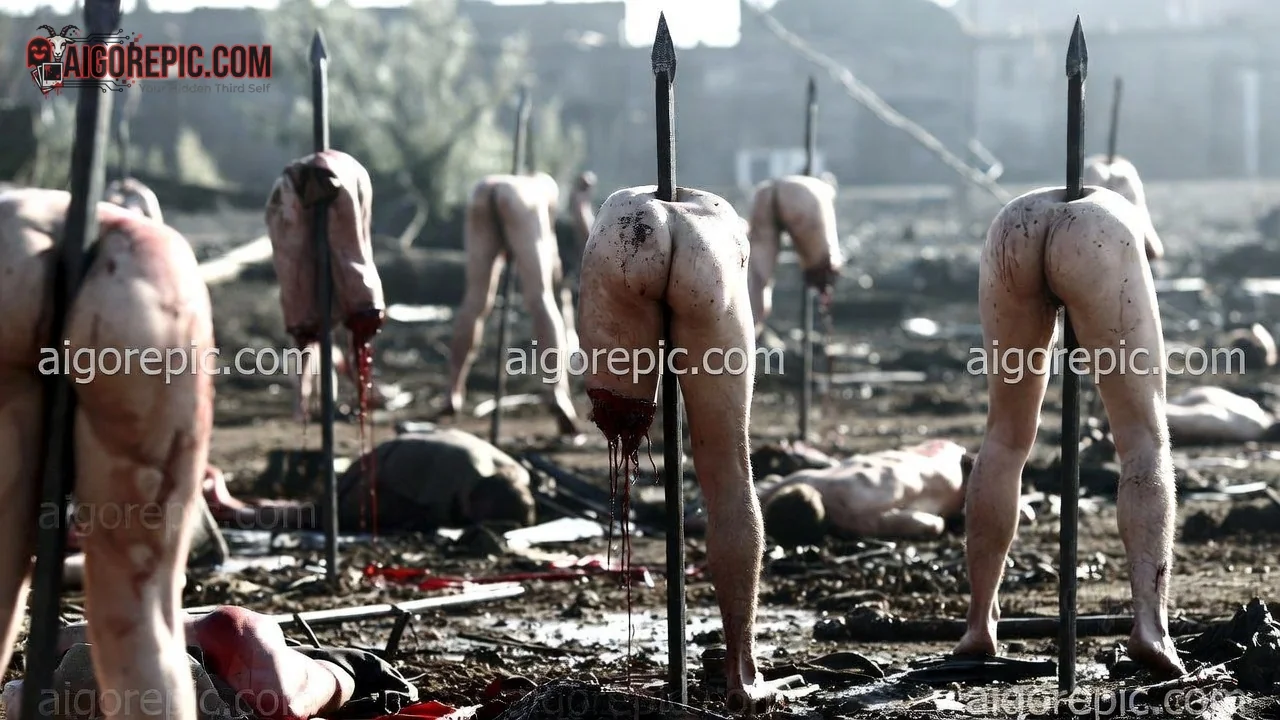 Gruesome Impalement Scene - AI Generated Horror