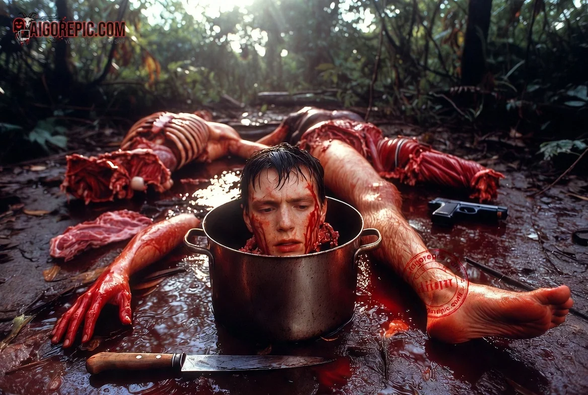 Gruesome Jungle Scene - AI Generated Horror