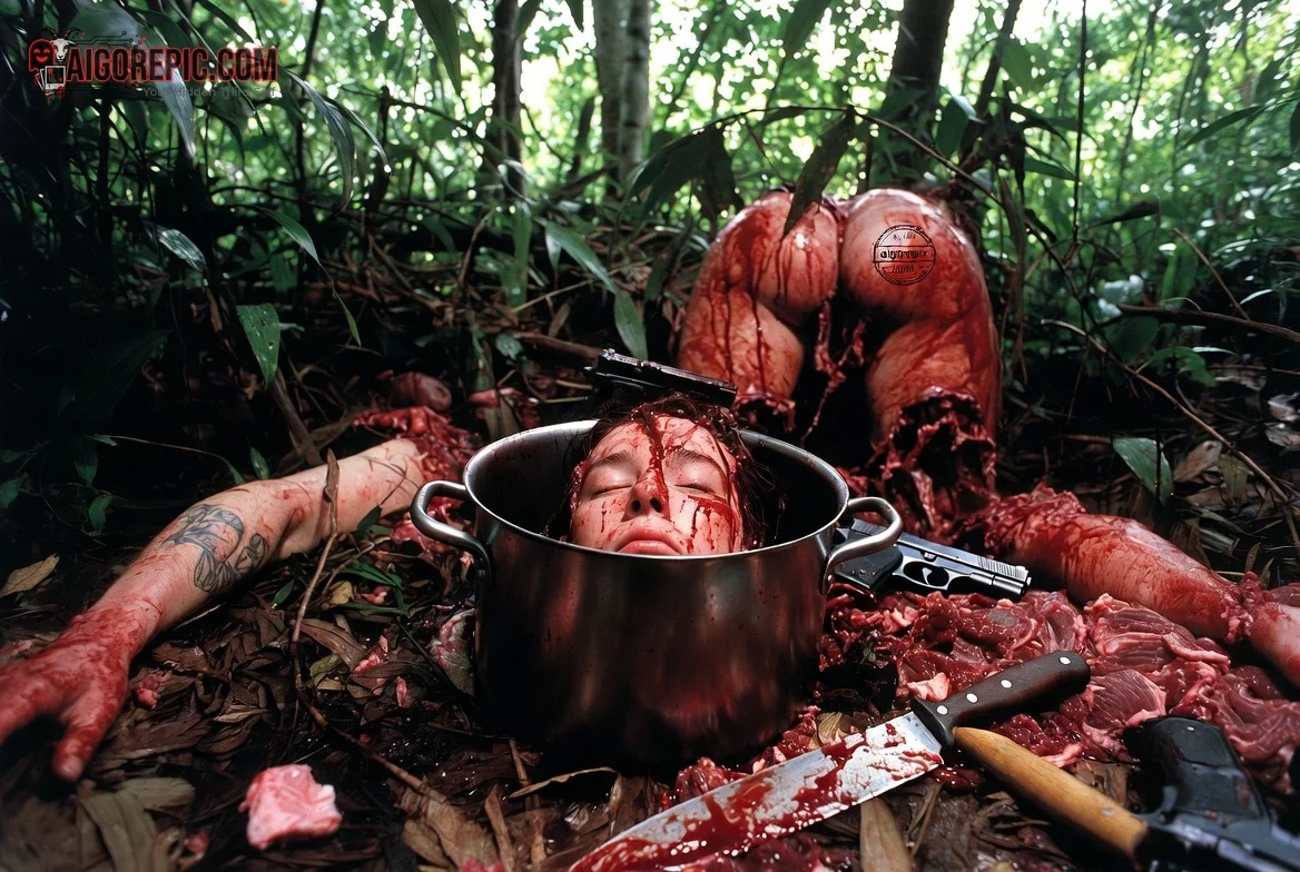Gruesome Jungle Scene - AI Generated Horror