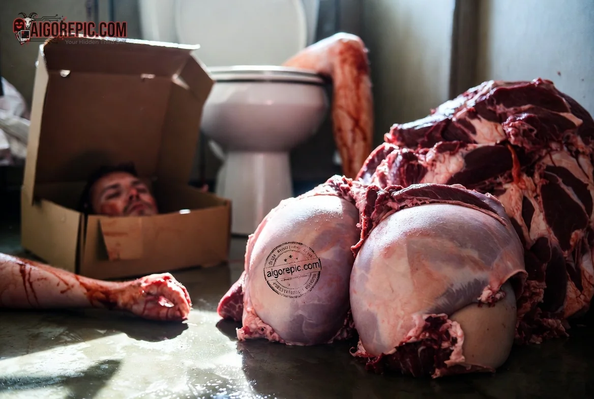 Gruesome Meat and Man Scene - AI Generated Horror