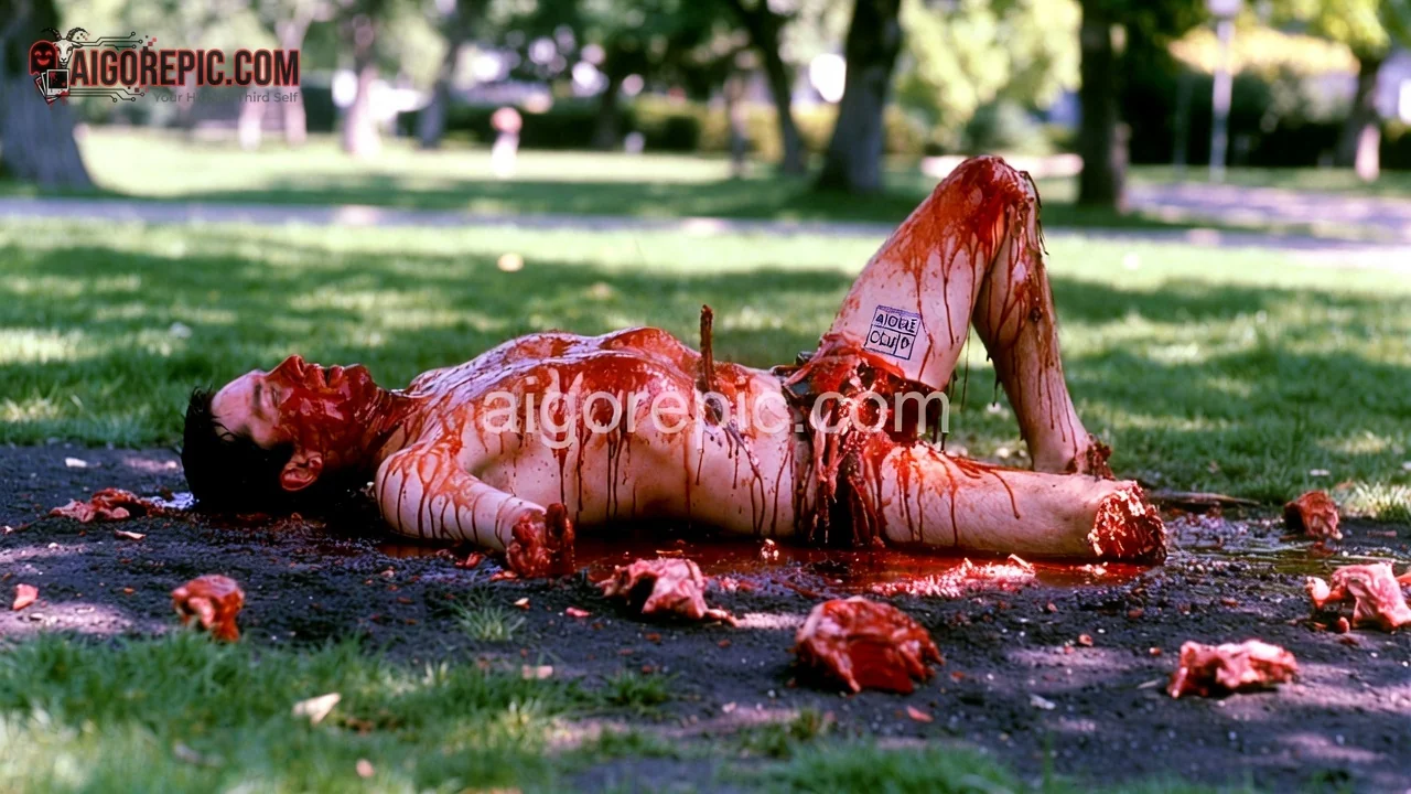 Gruesome Park Scene - AI Generated Horror