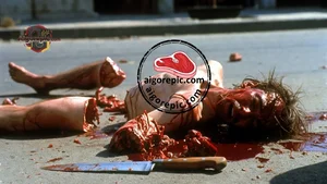 Gruesome Street Murder Scene