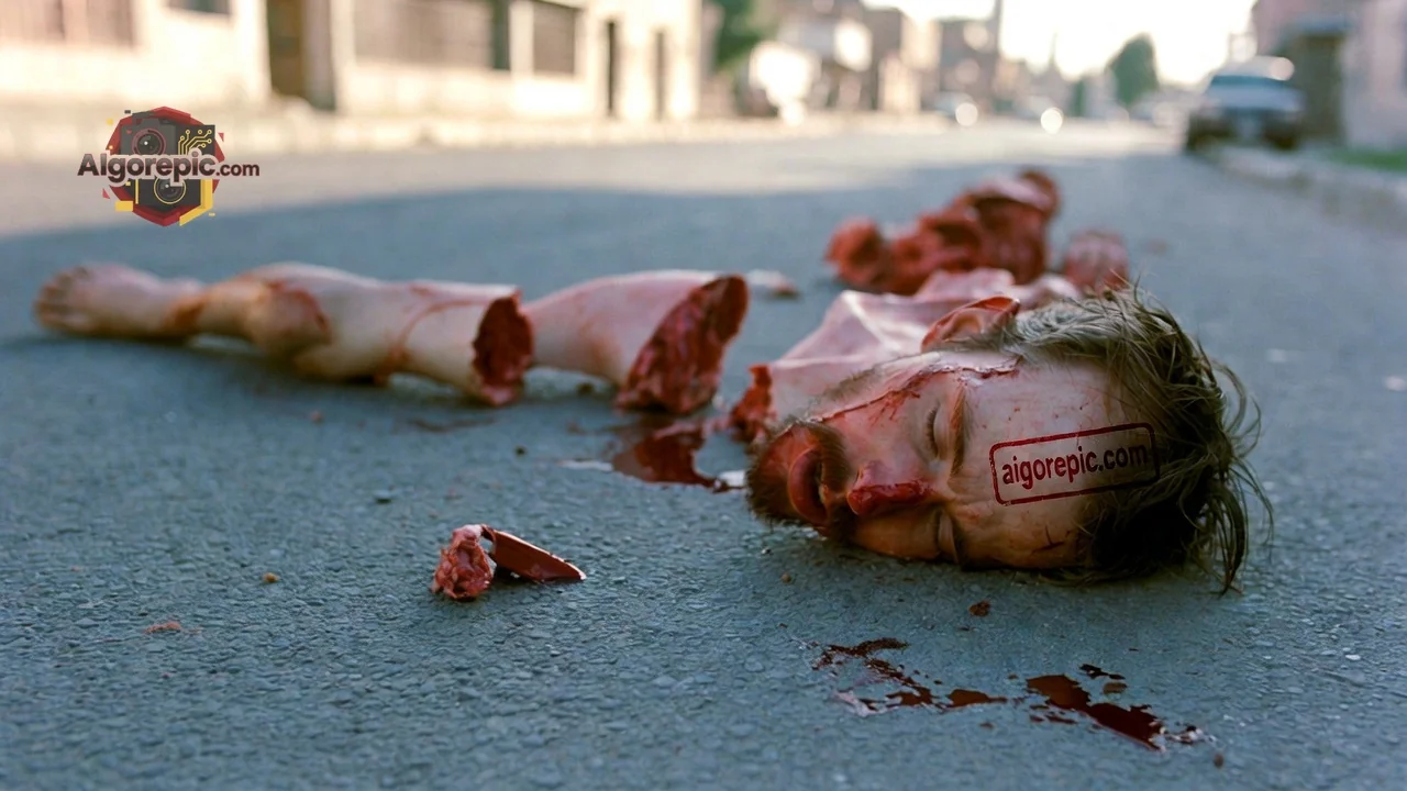 Gruesome Street Scene - AI Generated Horror