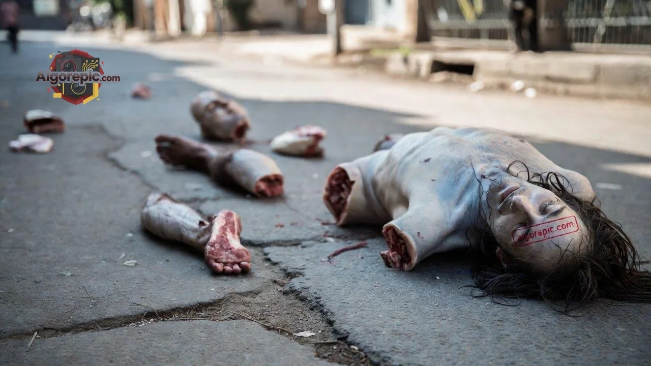 Gruesome Street Scene - AI Generated Horror