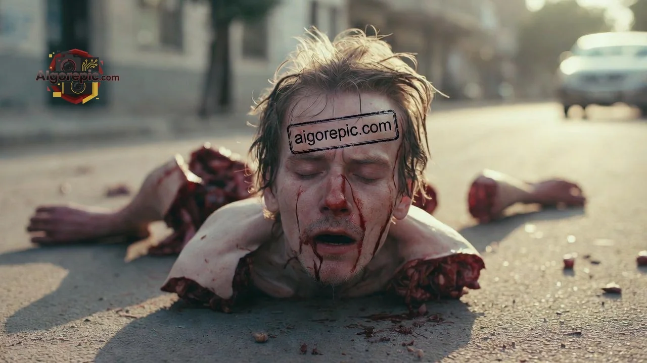 Gruesome Street Scene - AI Generated Horror