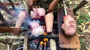 Human Body Roasted Over Fire