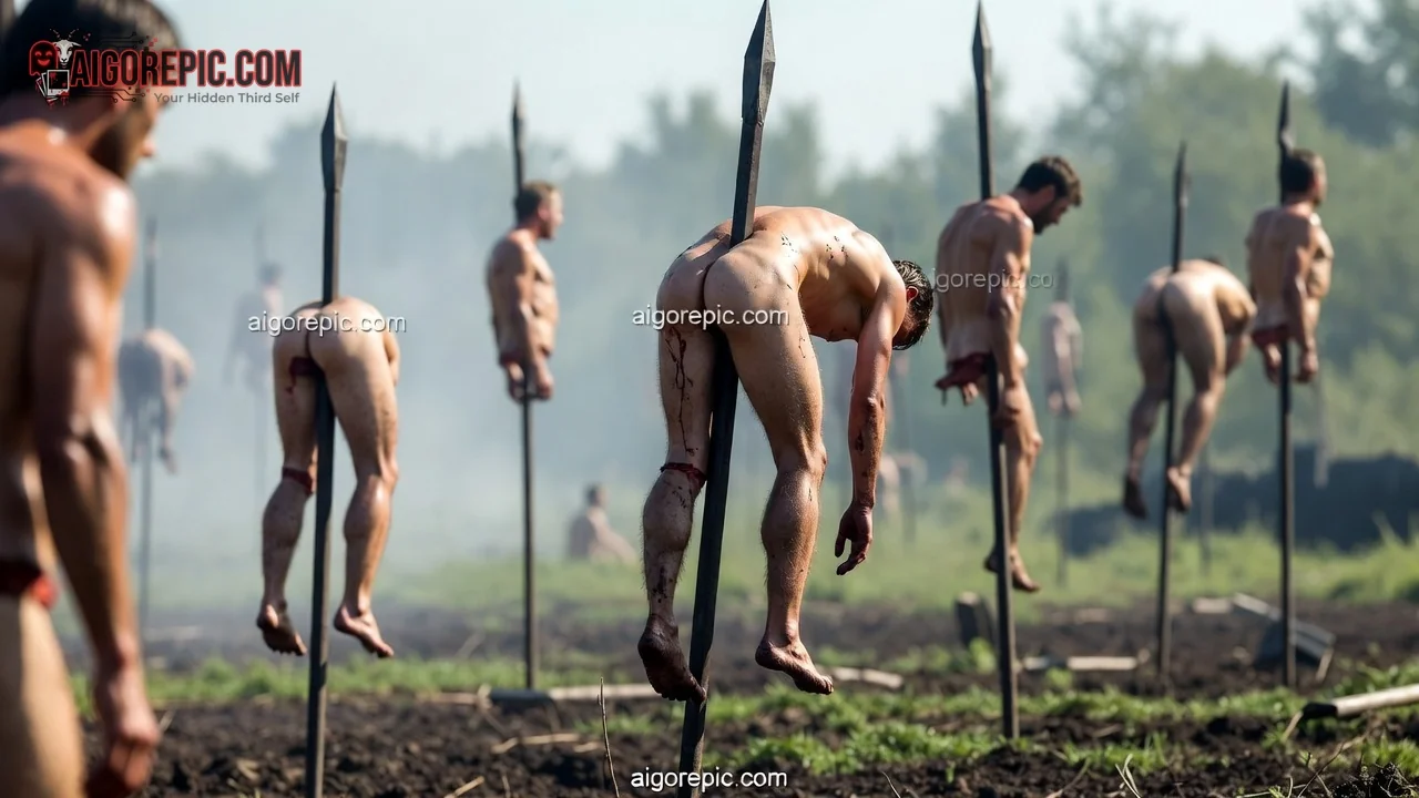 Impaled Bodies in Field - AI Generated Horror