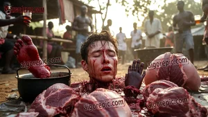 Man in Bloody Meat Ritual