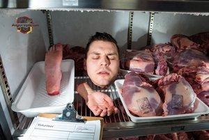 Man in Meat Locker