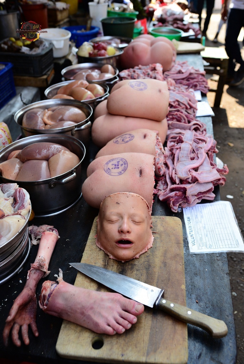 Meat Market Display - AI Generated Horror