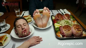 Severed Head on Dinner Plate