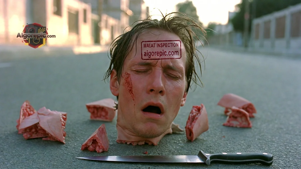 Severed Head on Street - AI Generated Horror
