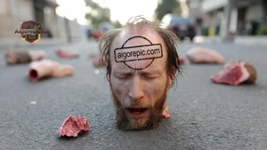 Severed Head on Street