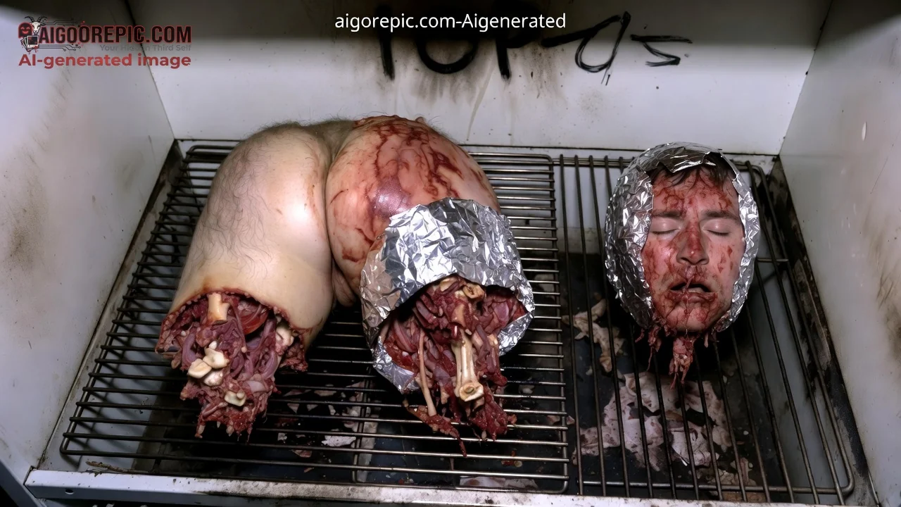 Severed Human Remains in Fridge - AI Generated Horror
