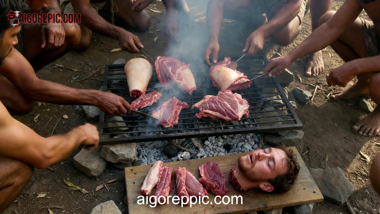 Tribal Cannibalistic BBQ Ritual - AI Generated Horror