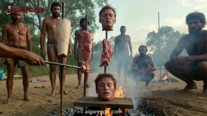Tribal Cannibalistic Head Roasting