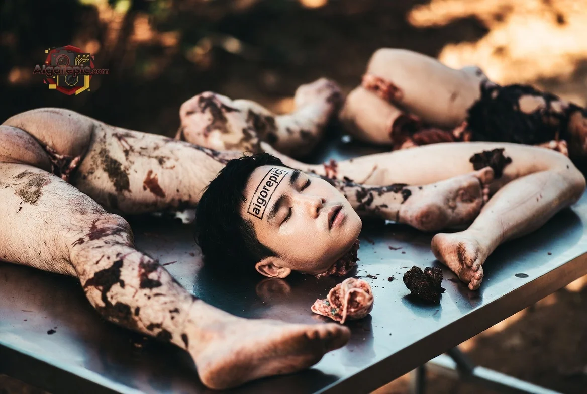 Victim on Metal Table - AI Generated Horror