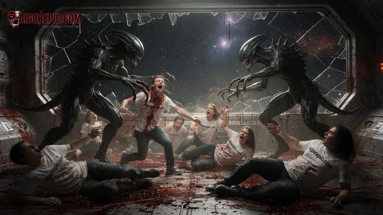 Alien Assault on Space Crew - AI Generated Horror